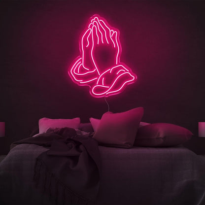 Pink Praying Hands Led Neon Sign For Modern Bedroom Decor | Shineneon