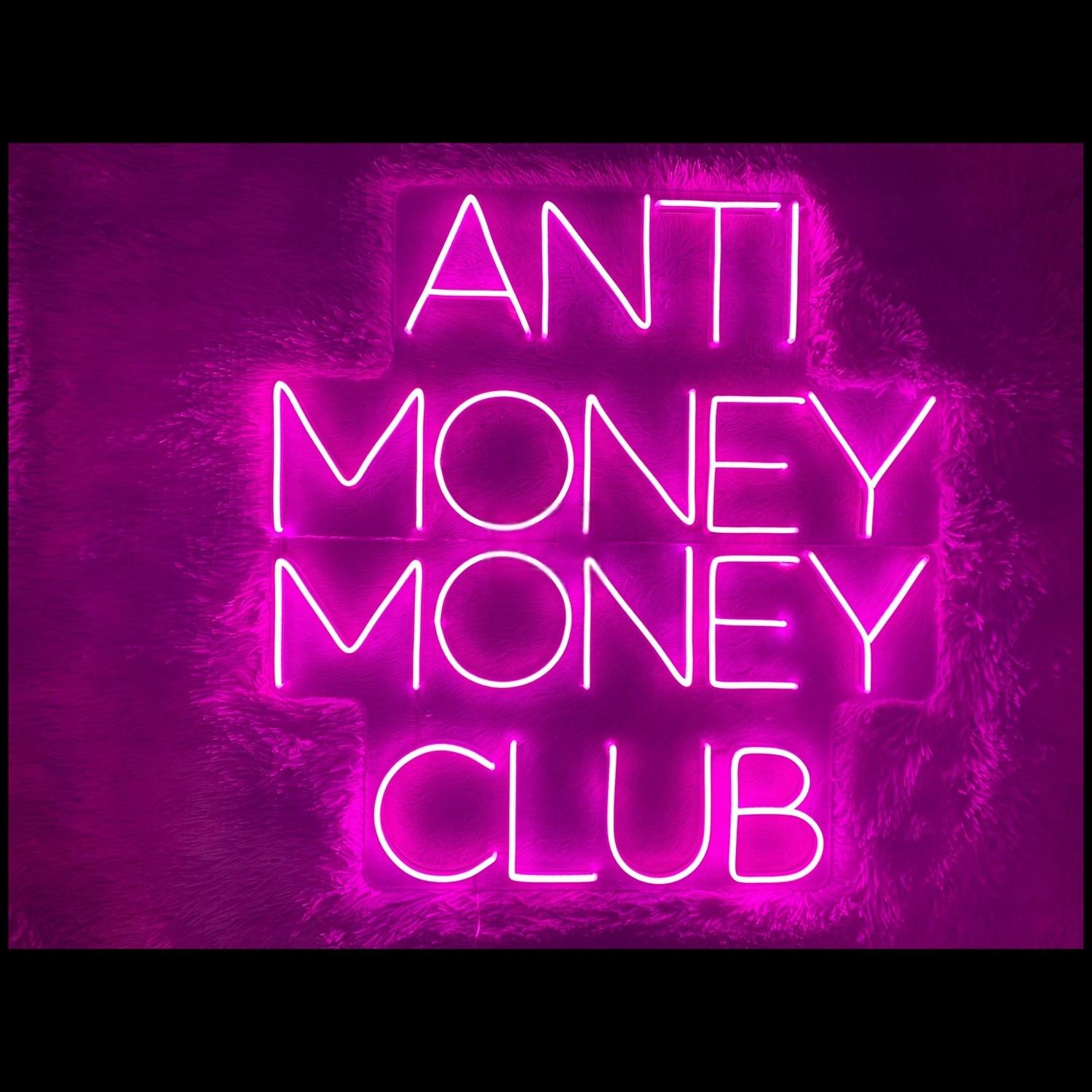 Pink-Purple Anti Money Money Club Led Neon Sign For Modern Bars And Nightclubs | Shineneon