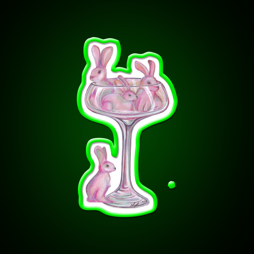 Pink Rabbits Cocktail Bar Decor Led Neon Sign Rgb Color - LED neon sign view 8