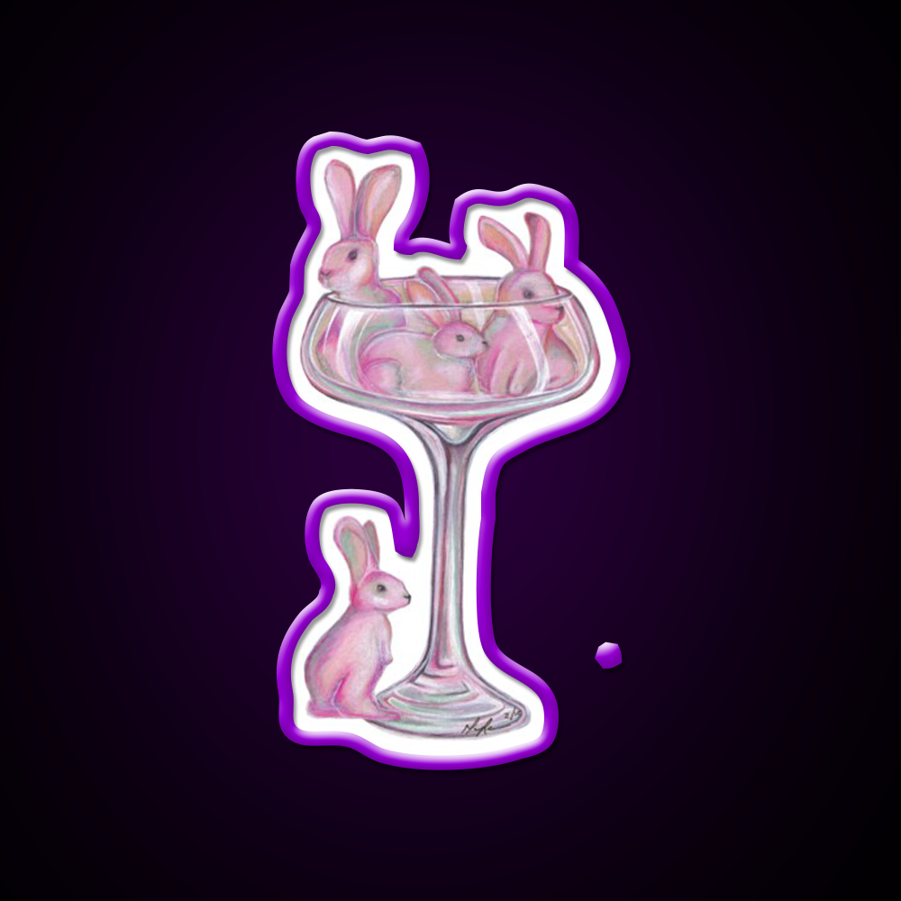 Pink Rabbits Cocktail Bar Decor Led Neon Sign Rgb Color - LED neon sign view 9