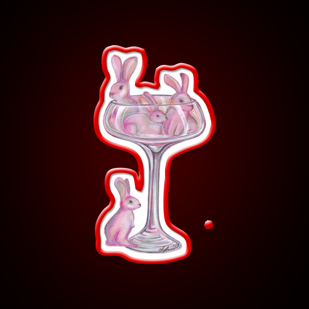 Pink Rabbits Cocktail Bar Decor Led Neon Sign Rgb Color - LED neon sign view 10