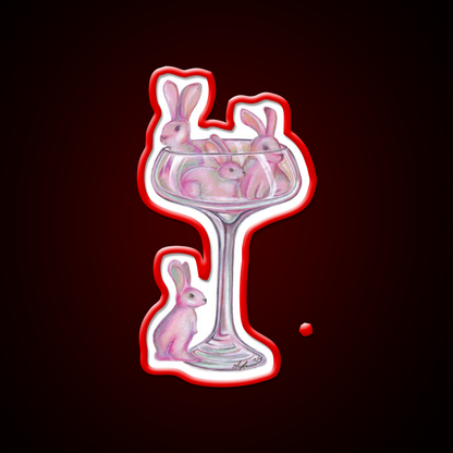 Pink Rabbits Cocktail Bar Decor Led Neon Sign Rgb Color - LED neon sign view 10