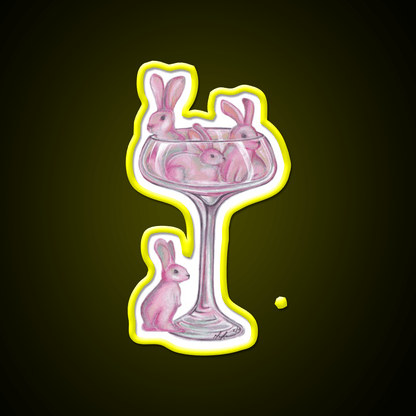 Pink Rabbits Cocktail Bar Decor Led Neon Sign Rgb Color - Shineneon