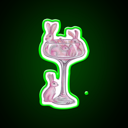Pink Rabbits Cocktail Bar Decor Led Neon Sign Rgb Color - Shineneon