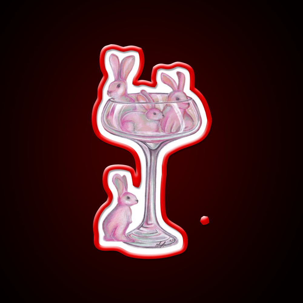Pink Rabbits Cocktail Bar Decor Led Neon Sign Rgb Color - Shineneon