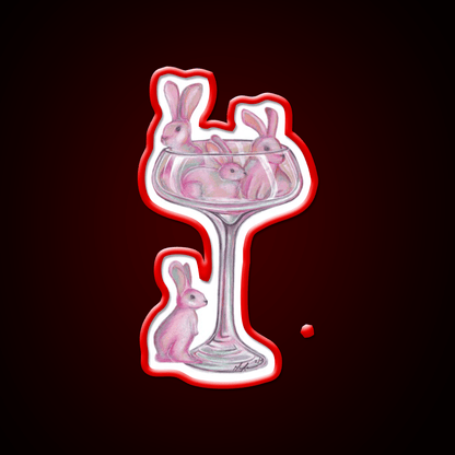 Pink Rabbits Cocktail Bar Decor Led Neon Sign Rgb Color - Shineneon