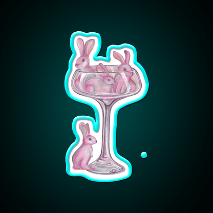 Pink Rabbits Cocktail Bar Decor Led Neon Sign Rgb Color - Shineneon