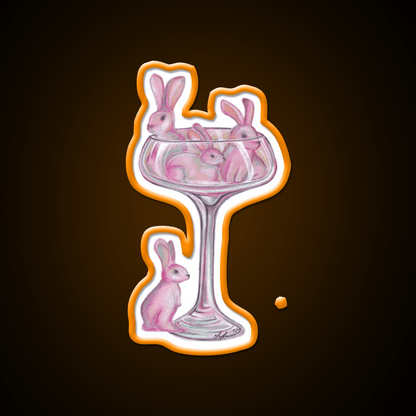 Pink Rabbits Cocktail Bar Decor Led Neon Sign Rgb Color - Shineneon