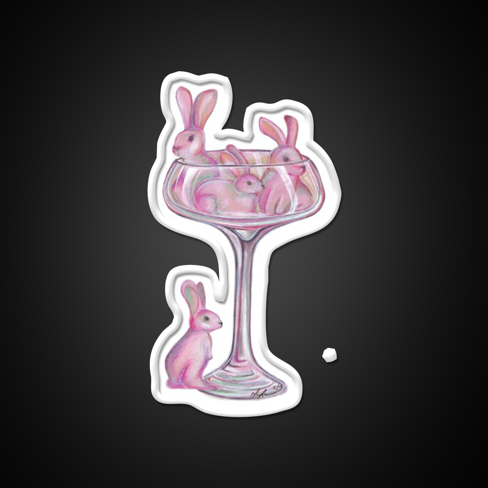 Pink Rabbits Cocktail Bar Decor Led Neon Sign Rgb Color - LED neon sign view 11