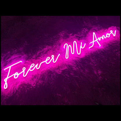 Pink Romantic Forever Mi Amor Led Neon Sign For Bedroom Wedding Decor | Shineneon