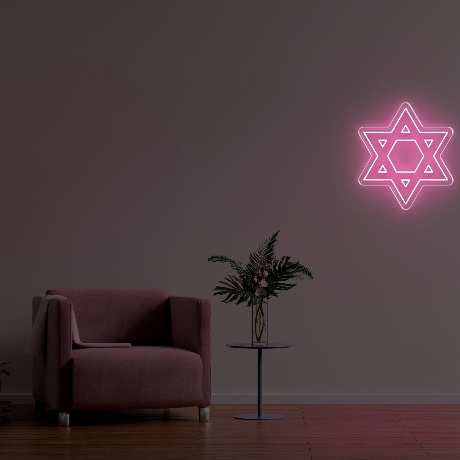 Pink Star Of David Led Neon Sign For Home Decor | Shineneon