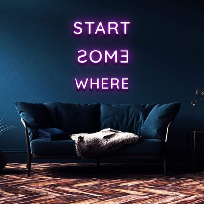 Pink Start Somewhere Led Neon Sign For Modern Home Decor | Shineneon