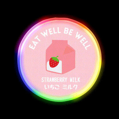 Pink Strawberry Milk Carton Japanese Food Snack Food Led Neon Sign Rgb Color - LED neon sign close-up detail