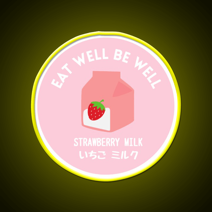 Pink Strawberry Milk Carton Japanese Food Snack Food Led Neon Sign Rgb Color - Shineneon