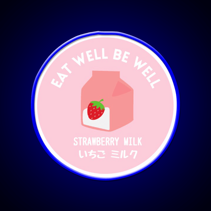 Pink Strawberry Milk Carton Japanese Food Snack Food Led Neon Sign Rgb Color - Shineneon
