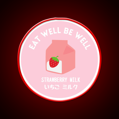 Pink Strawberry Milk Carton Japanese Food Snack Food Led Neon Sign Rgb Color - Shineneon
