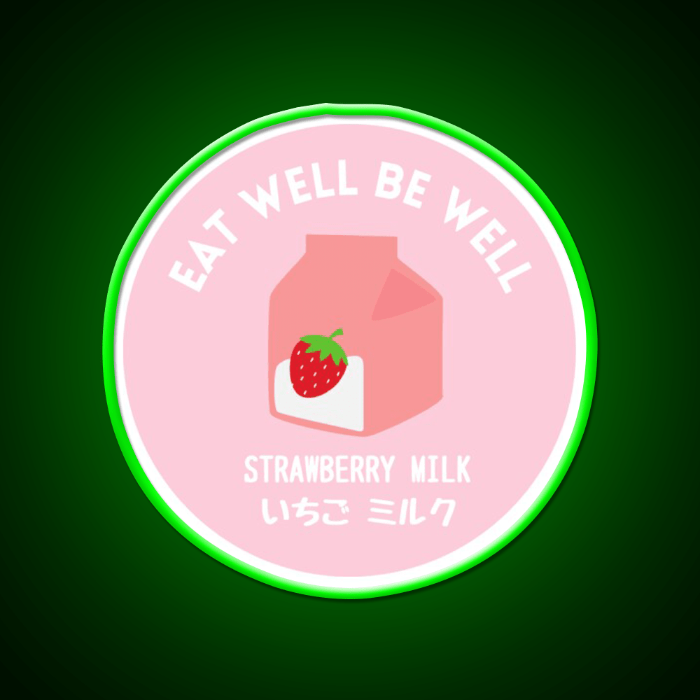 Pink Strawberry Milk Carton Japanese Food Snack Food Led Neon Sign Rgb Color - Shineneon