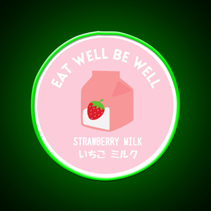 Pink Strawberry Milk Carton Japanese Food Snack Food Led Neon Sign Rgb Color - Shineneon