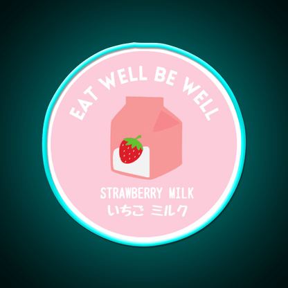 Pink Strawberry Milk Carton Japanese Food Snack Food Led Neon Sign Rgb Color - Shineneon