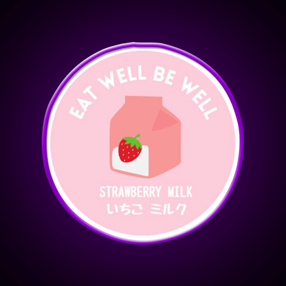 Pink Strawberry Milk Carton Japanese Food Snack Food Led Neon Sign Rgb Color - Shineneon