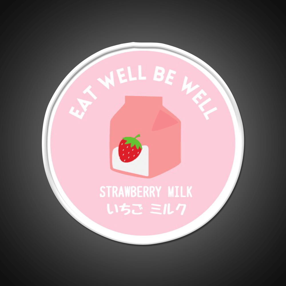 Pink Strawberry Milk Carton Japanese Food Snack Food Led Neon Sign Rgb Color - Shineneon