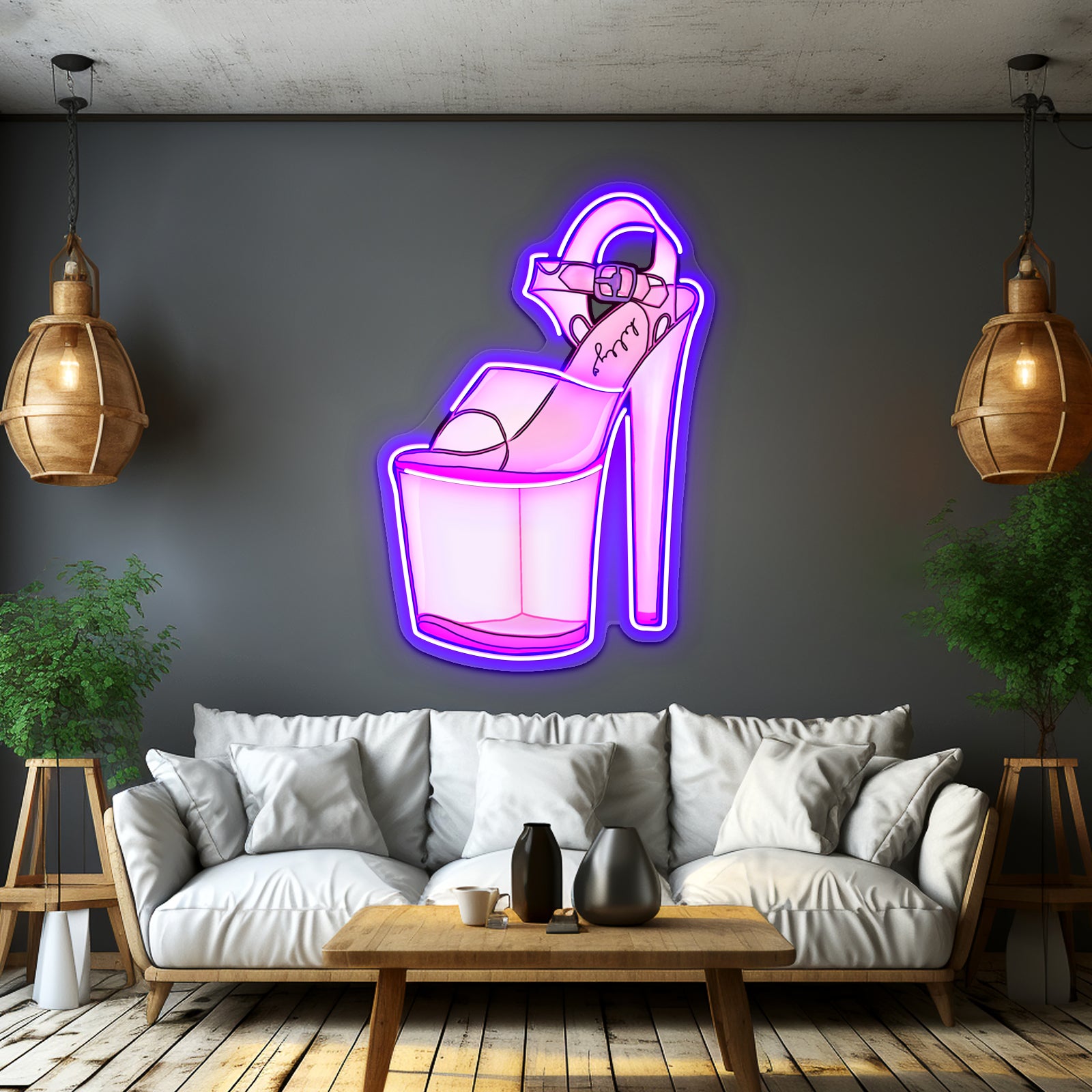 Pink Stripper Heel Artwork Led Neon Signs Custom | Shineneon