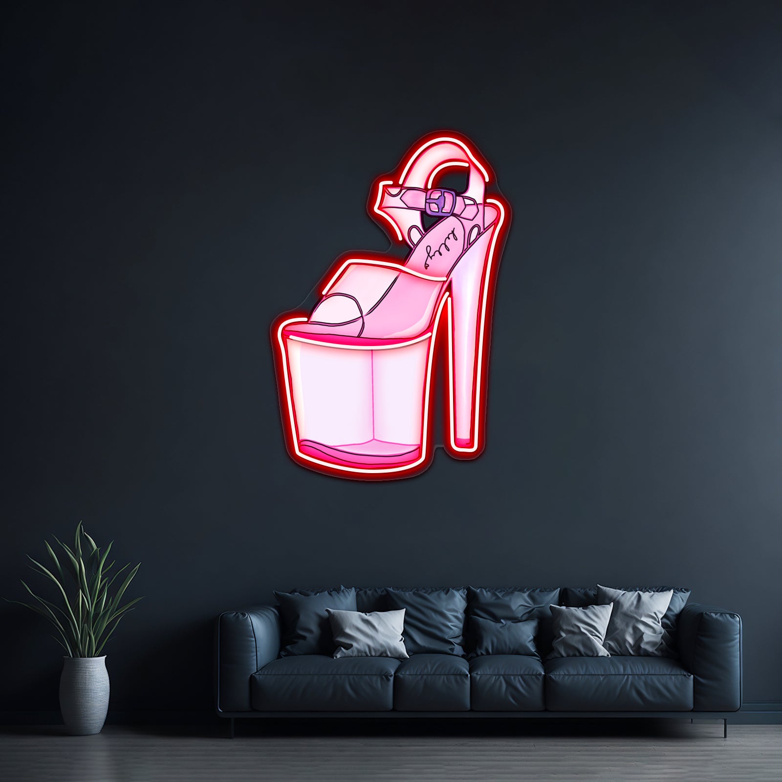 Pink Stripper Heel Artwork Led Neon Signs Custom | Shineneon