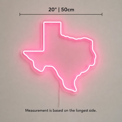 Pink Texas State Neon Sign LED Neon Sign size image
