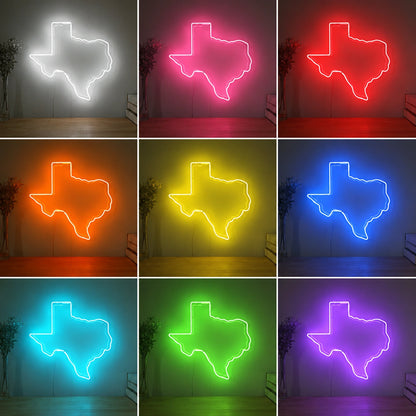 Pink Texas State Neon Sign LED Neon Sign color grid