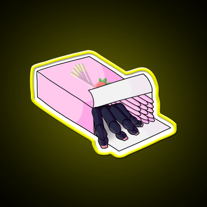 Pink Toe Tarantula Hiding As Pocky Sticks Snack Food Led Neon Sign Rgb Color - Shineneon