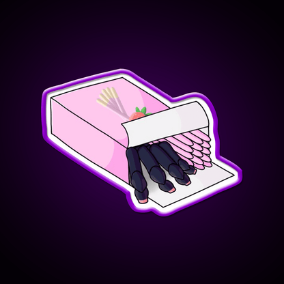 Pink Toe Tarantula Hiding As Pocky Sticks Snack Food Led Neon Sign Rgb Color - Shineneon