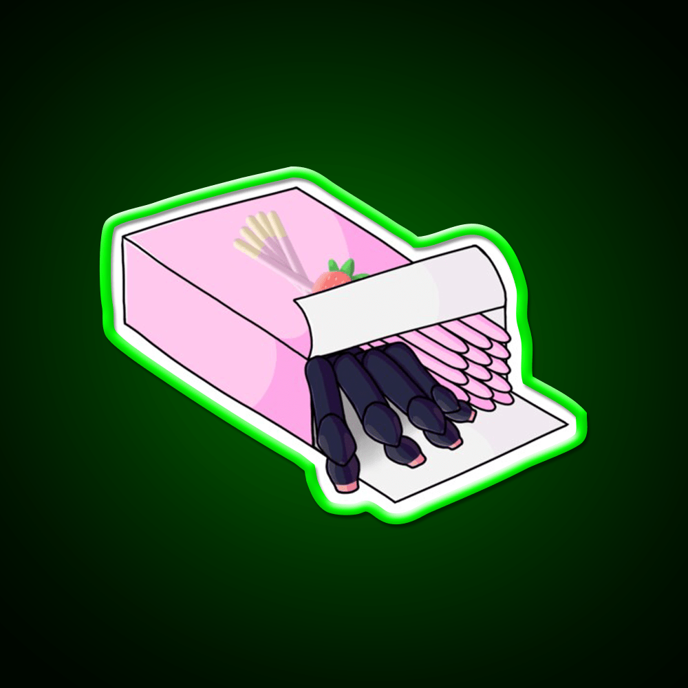 Pink Toe Tarantula Hiding As Pocky Sticks Snack Food Led Neon Sign Rgb Color - Shineneon