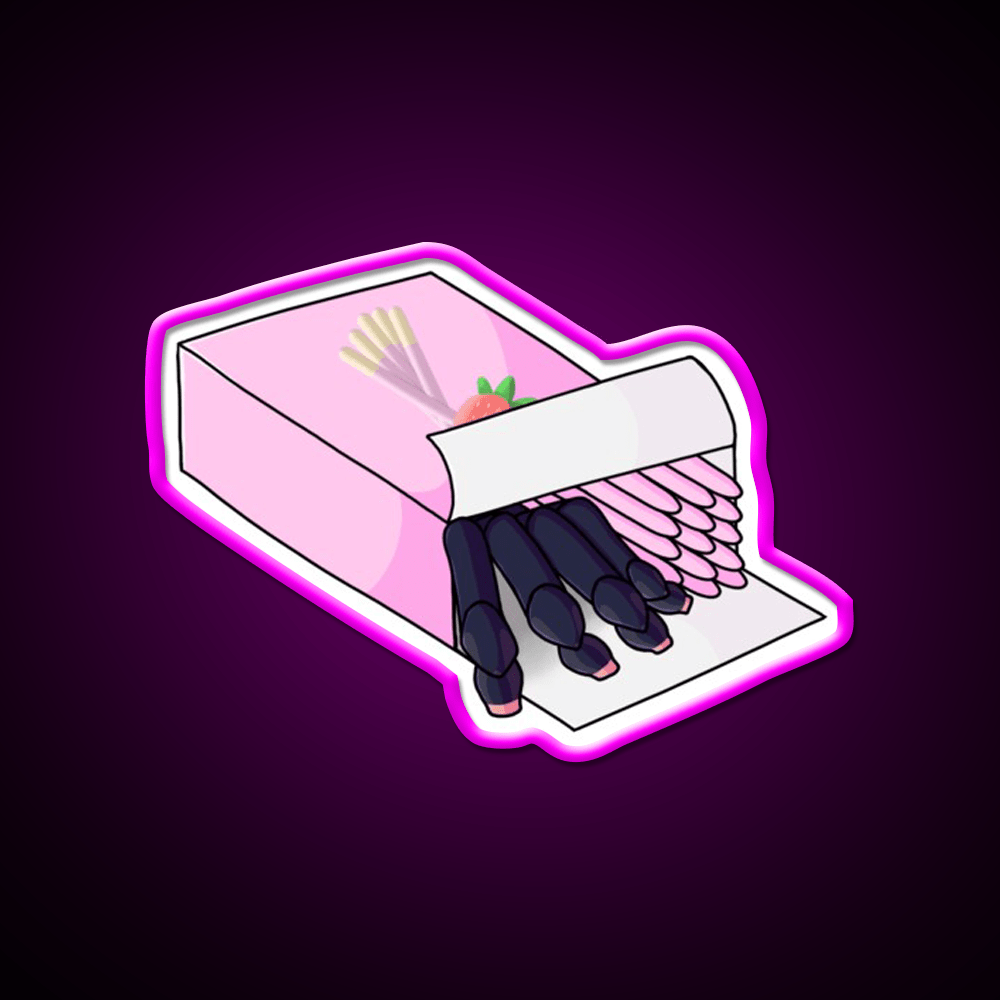 Pink Toe Tarantula Hiding As Pocky Sticks Snack Food Led Neon Sign Rgb Color - Shineneon