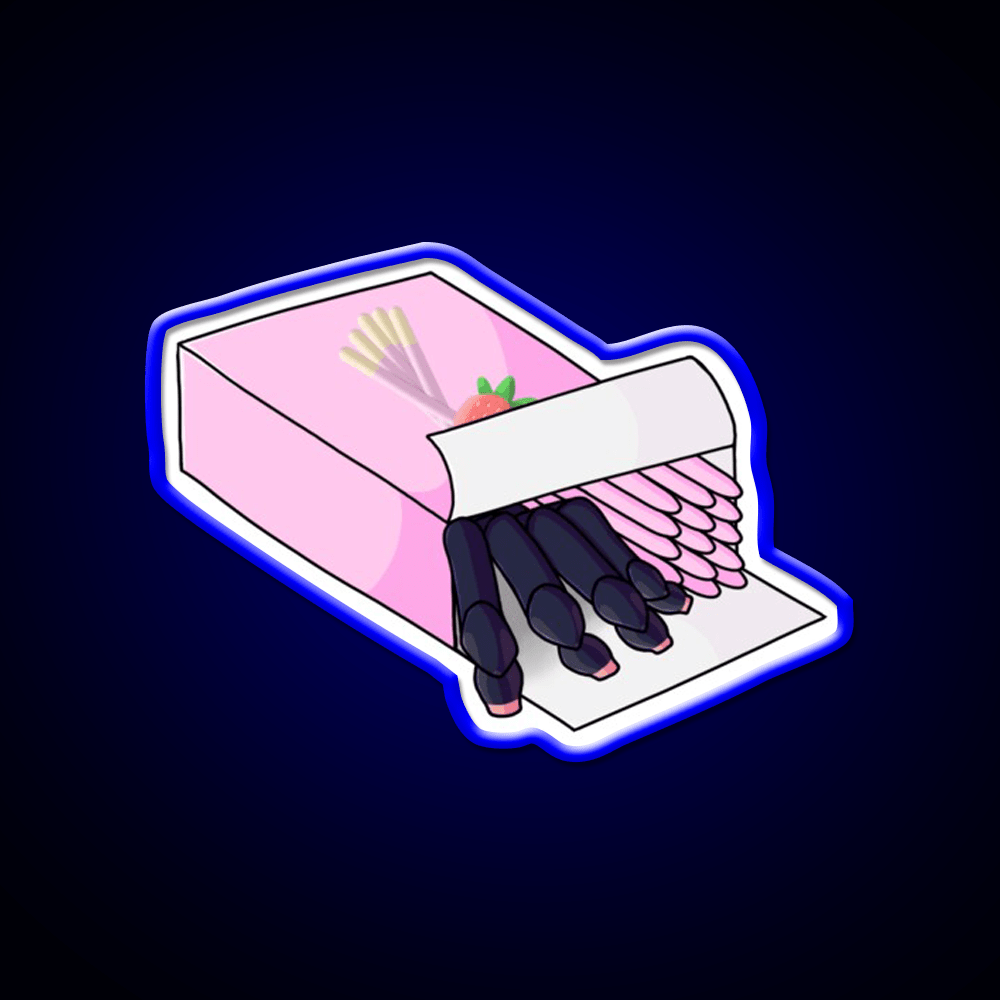 Pink Toe Tarantula Hiding As Pocky Sticks Snack Food Led Neon Sign Rgb Color - Shineneon