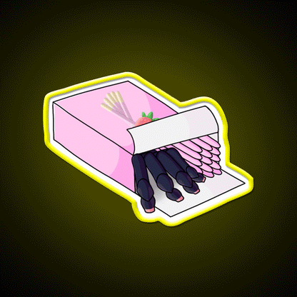 Pink Toe Tarantula Hiding As Pocky Sticks Snack Food Led Neon Sign Rgb Color - Custom LED neon sign front view