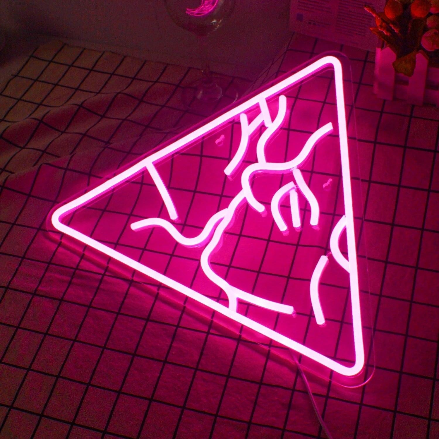 Pink Triangle Abstract Line Led Neon Sign For Home Studio Decor - Shineneon