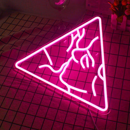Pink Triangle Abstract Line Led Neon Sign For Home Studio Decor - Shineneon