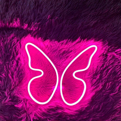 Pink-White Butterfly Wings Led Neon Sign For Bedroom Cafe Nursery Decor | Shineneon