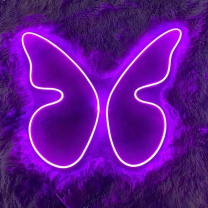Pink-White Butterfly Wings Led Neon Sign For Bedroom Cafe Nursery Decor | Shineneon