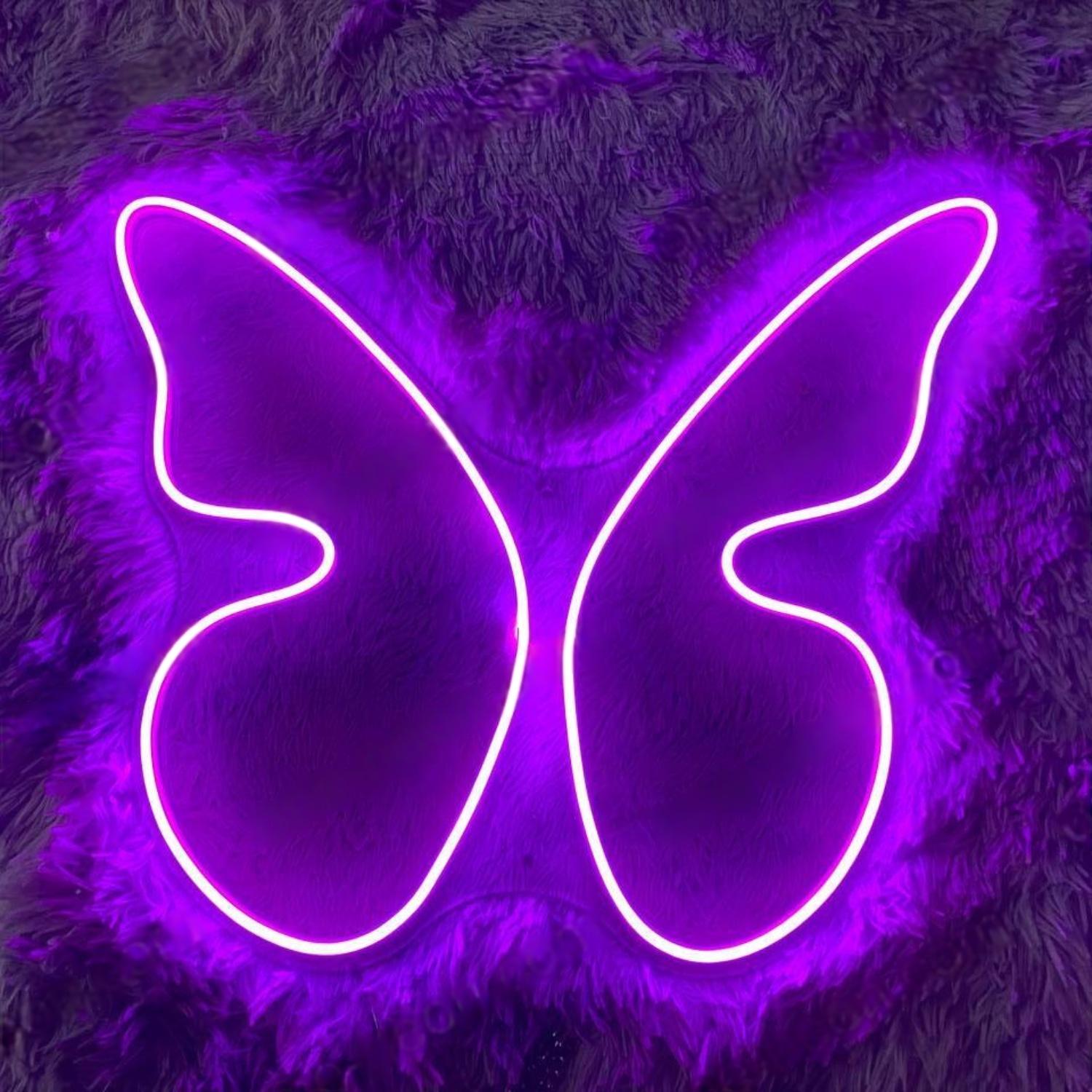Pink-White Butterfly Wings Led Neon Sign For Bedroom Cafe Nursery Decor | Shineneon