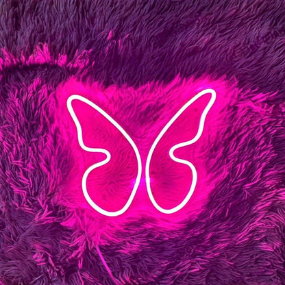 Pink-White Butterfly Wings Led Neon Sign For Bedroom Cafe Nursery Decor | Shineneon