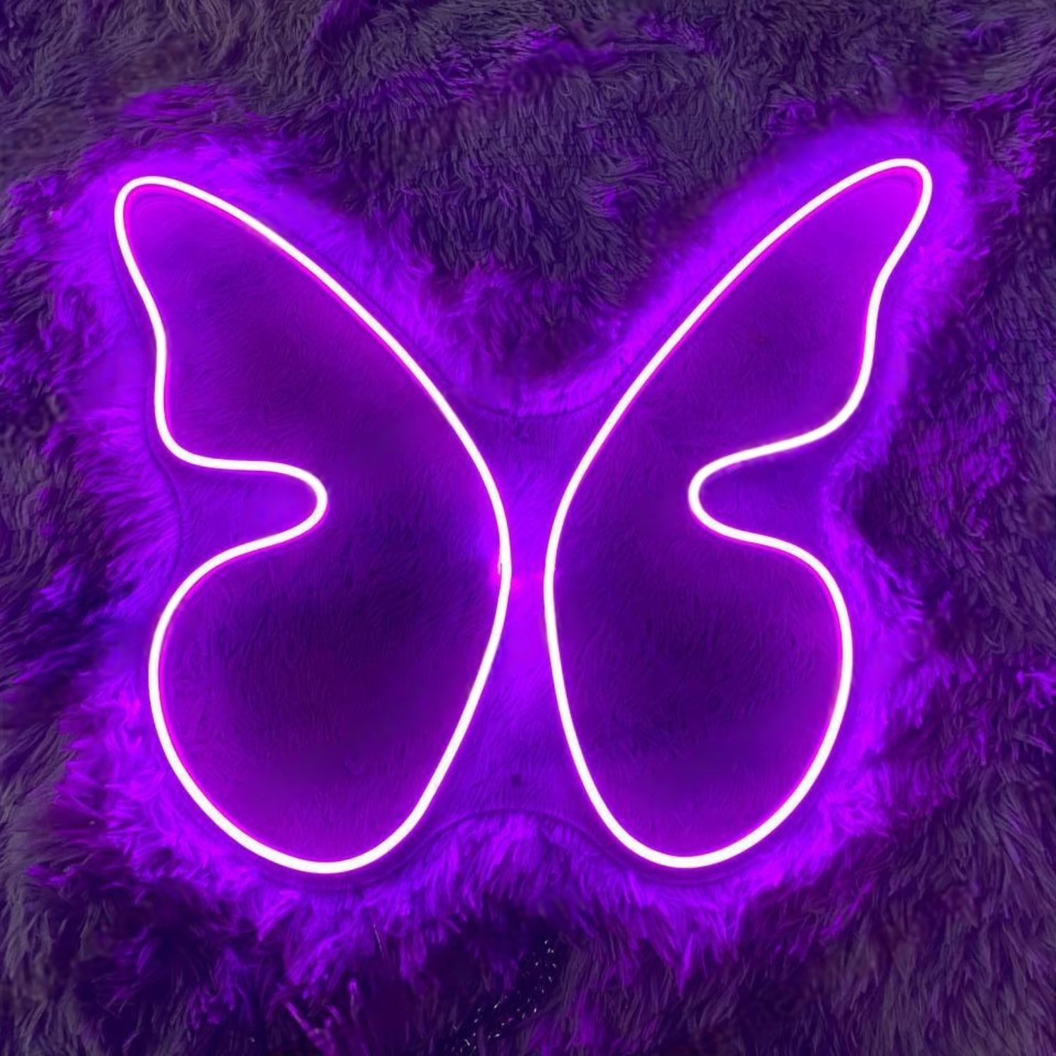 Pink-White Butterfly Wings Led Neon Sign For Bedroom Cafe Nursery Decor | Shineneon