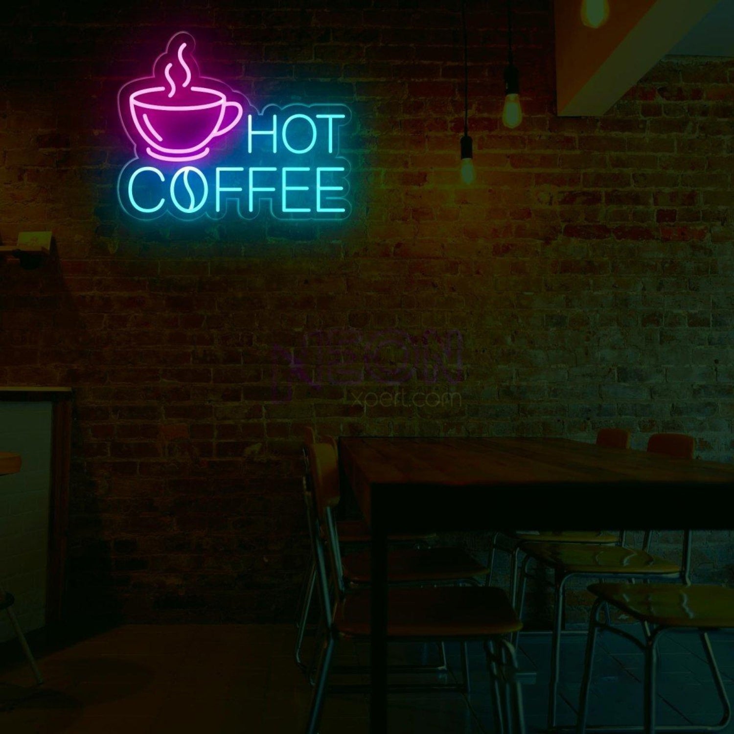 Pink White Hot Coffee Led Neon Sign With Cup Design For Cafe Home Bar Decor | Shineneon