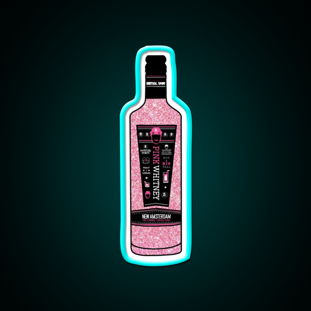Pink Whitney Glitter Beer Bar Decor Led Neon Sign Rgb Color - Size and dimension reference