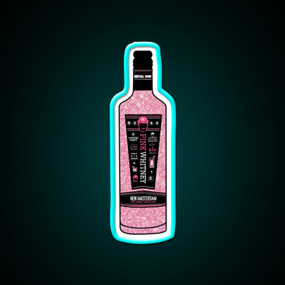 Pink Whitney Glitter Beer Bar Decor Led Neon Sign Rgb Color - Size and dimension reference