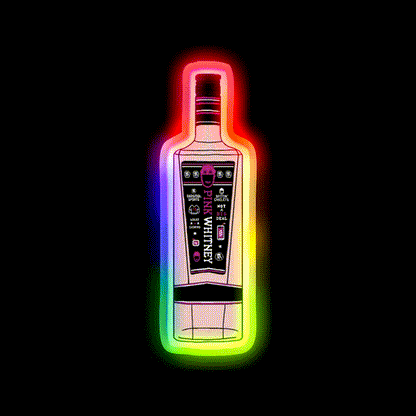 Pink Whitney Whiskey Drink Bar Led Neon Sign Rgb Color - LED neon sign close-up detail