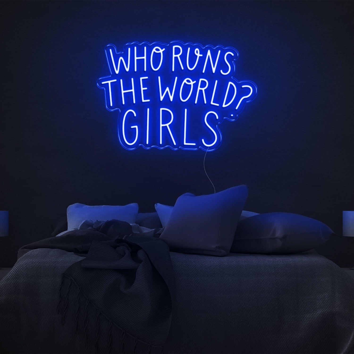 Pink Who Runs The World Girls Led Neon Sign Bedroom Wall Art | Shineneon