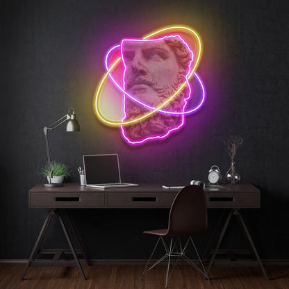 Pink-Yellow Classical Sculpture Uv Printed Led Neon Sign For Home Decor Creative Studios | Shineneon