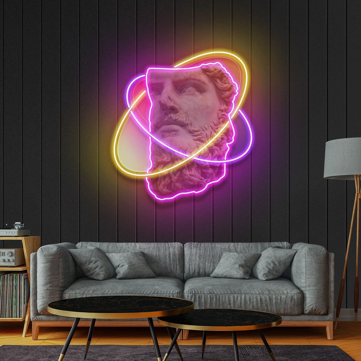 Pink-Yellow Classical Sculpture Uv Printed Led Neon Sign For Home Decor Creative Studios | Shineneon