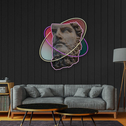 Pink-Yellow Classical Sculpture Uv Printed Led Neon Sign For Home Decor Creative Studios | Shineneon
